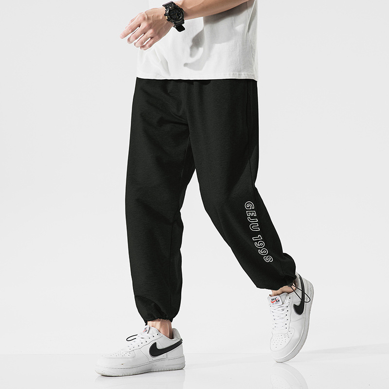 灰色卫裤男春秋新款束脚裤子大码宽松潮流休闲裤潮牌时尚运动裤男