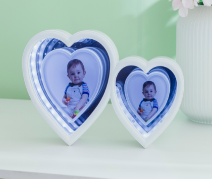 金属相框双联婚纱照床头柜摆台情侣亲子摆台免费洗照片简约轻奢