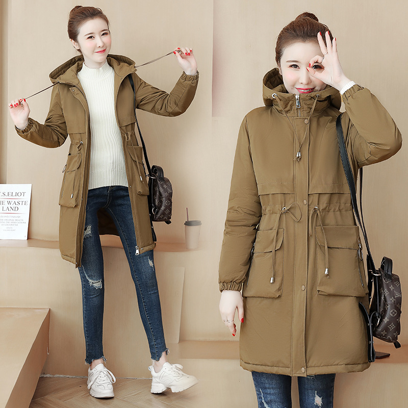 派克服女2020新款工装羽绒棉服女冬季中长款棉服加厚外套女士棉衣