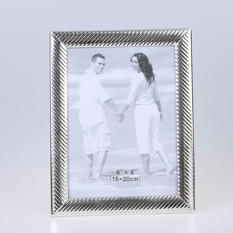 不锈钢锤印玻璃创意摆件礼物客厅卧室照片工艺品金属相框详情15