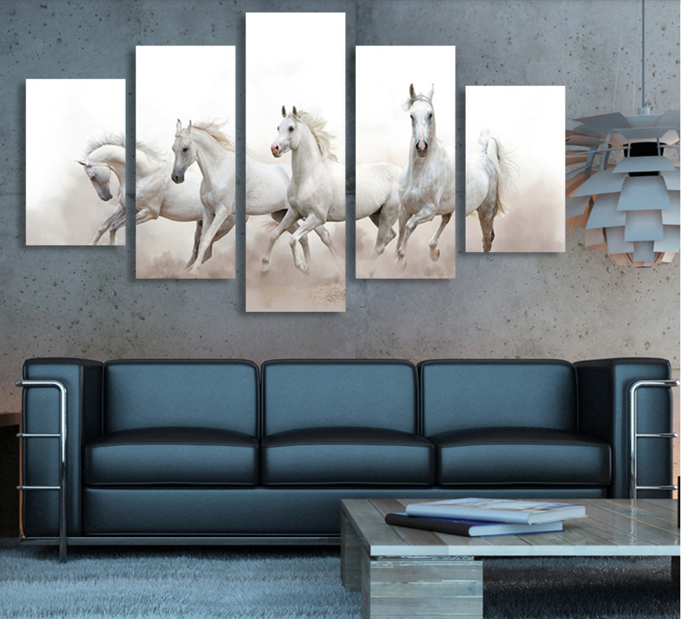 相框五联布画北欧油画玄关装饰画 走廊壁画 沙发床头画挂画