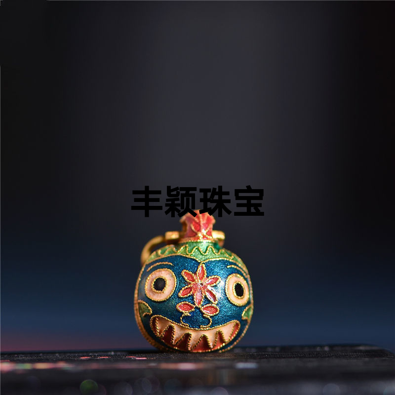 古法沙金珐琅烧蓝吞金兽吊坠转运招财吊坠手链项链配饰DIY配件