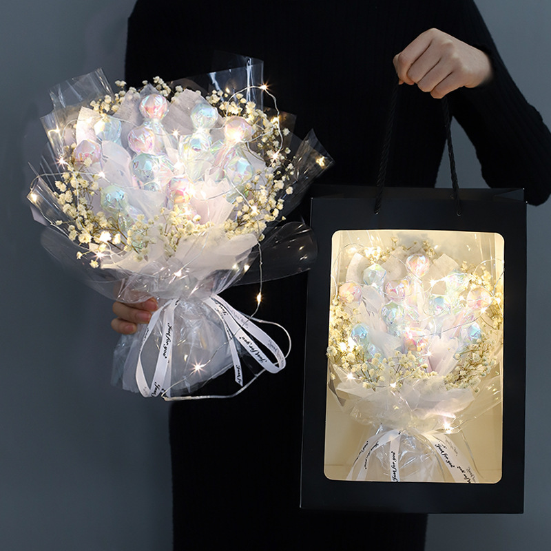 母亲节网红发光花束干花满天星花束自然风干送女朋友闺蜜生日礼物