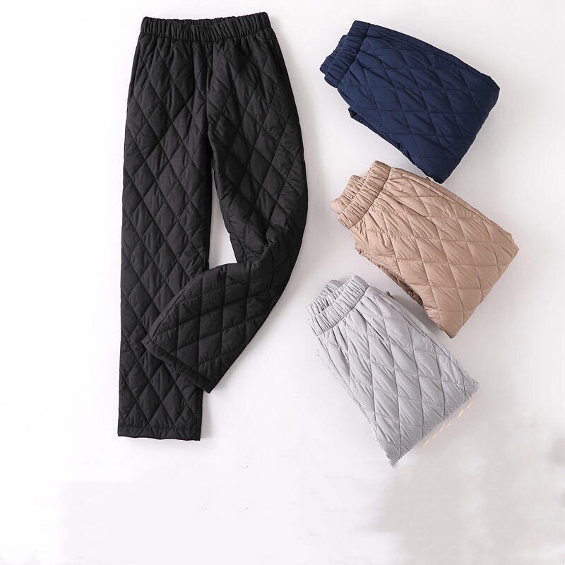2020秋冬新款阔腿棉裤女加厚保暖裤显瘦大码休闲直筒羽绒棉裤外穿