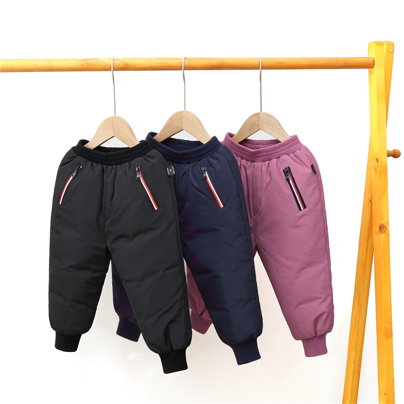 儿童羽绒裤男童女童外穿秋冬季白鸭绒小孩裤子幼儿园宝宝保暖裤