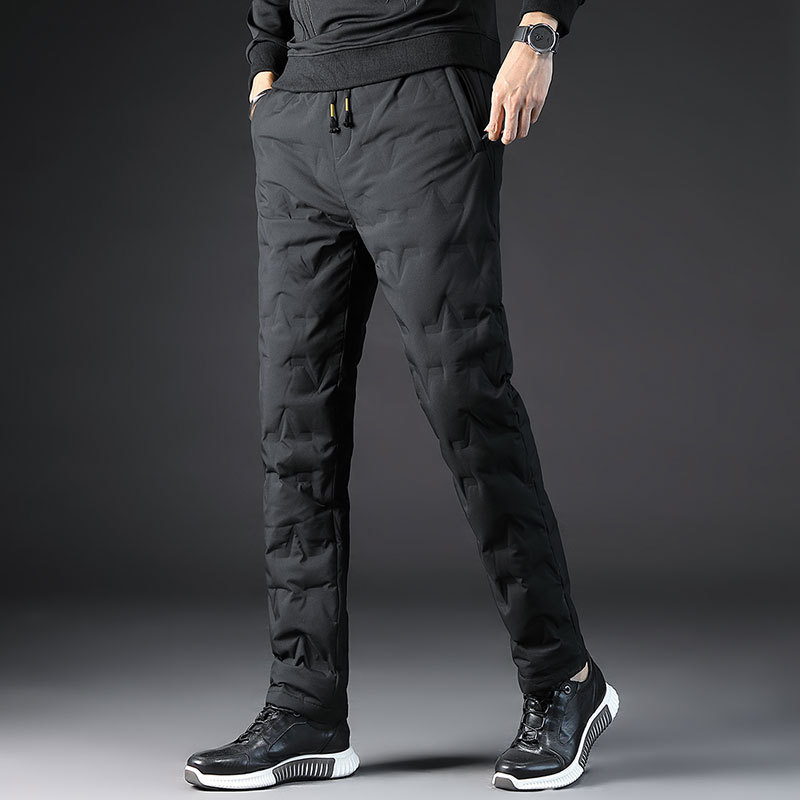 羽绒裤男外穿冬季男士加厚羽绒裤男中青年东北休闲裤冬天保暖裤