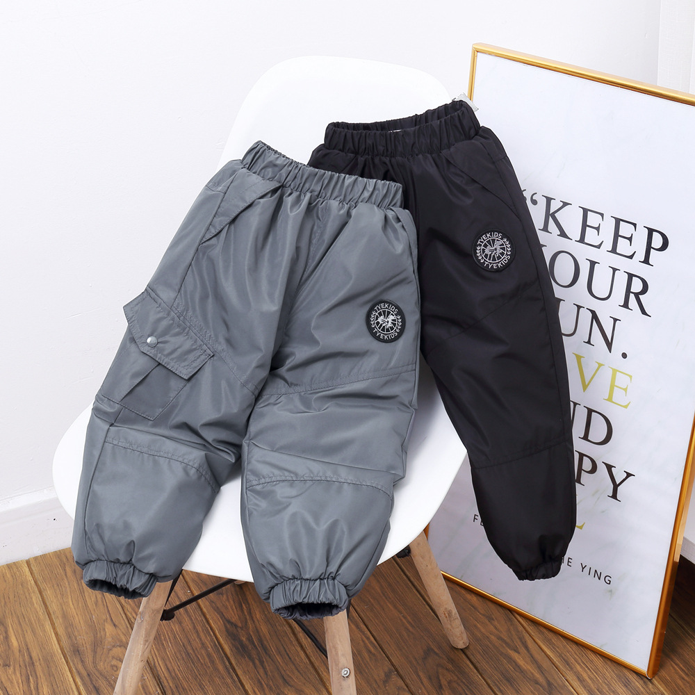 儿童羽绒裤微商批发大鹅同款加厚男女童中大小童宝宝裤子直播供应