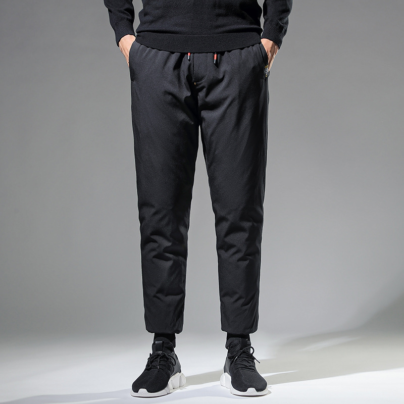 【90%优质羽绒】羽绒裤男士外穿冬季户外防寒保暖挡风脚口裤子男