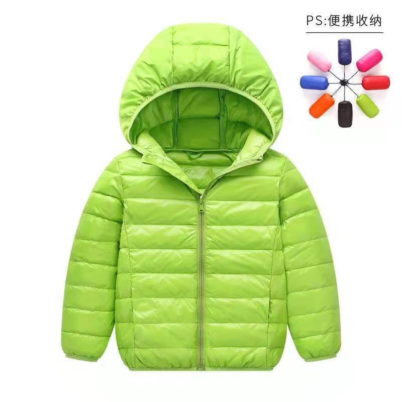 2021新款儿童轻薄款羽绒棉服中小童连帽开衫男女童秋冬装宝宝外套