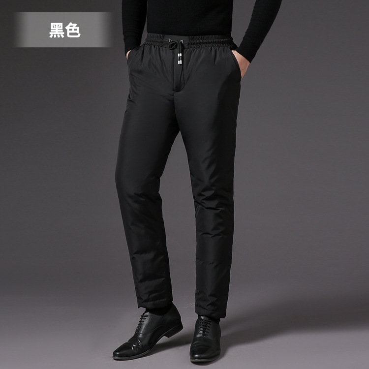 2021新款加厚保暖白鸭绒男士羽绒裤修身显瘦外穿直筒休闲羽绒裤男