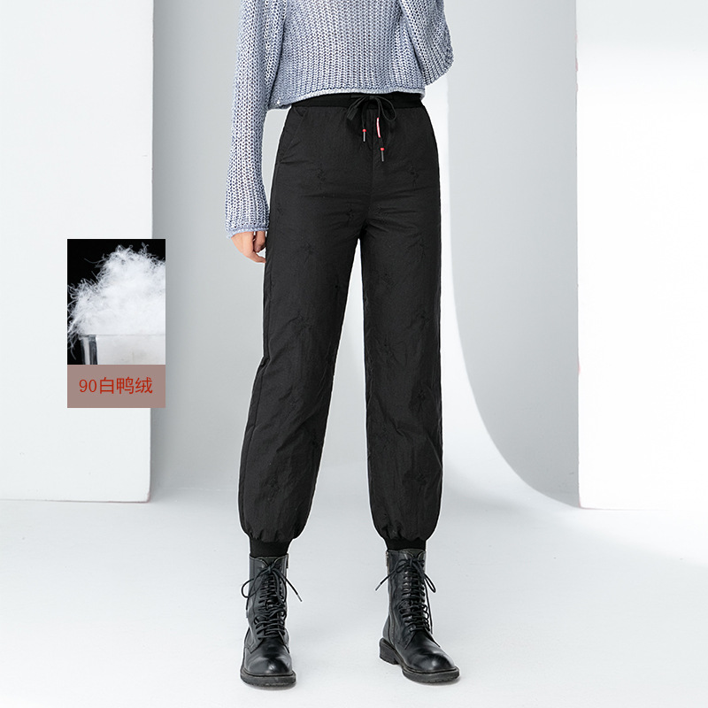 轻薄羽绒裤2020冬季新款女外穿时尚保暖白鸭绒灯笼裤高腰加厚棉裤