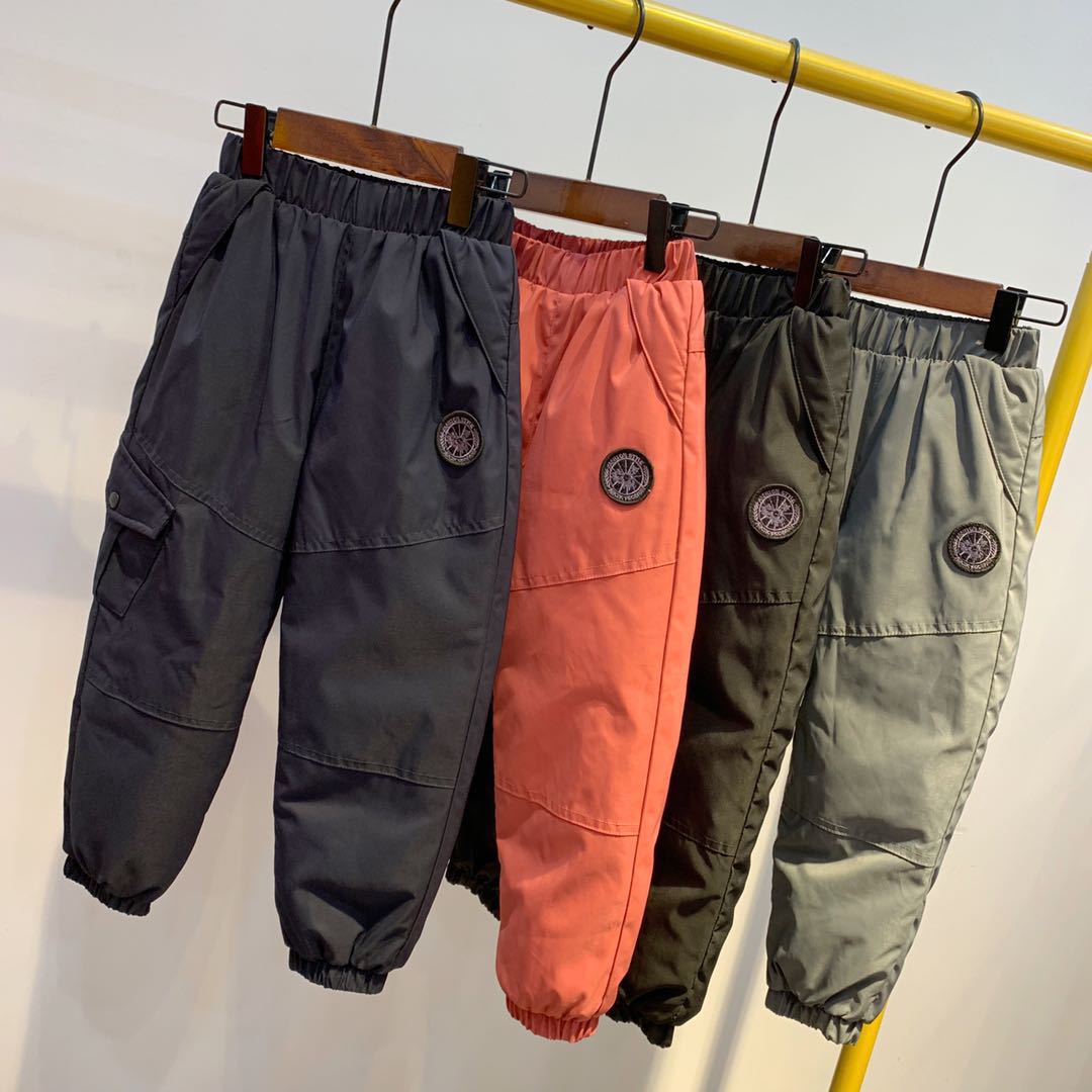 多宝家反季大鹅同款儿童加厚羽绒裤男女宝宝90白鸭绒裤子冬季潮