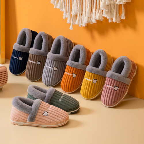 root-wrapped wool embroidered home root-wrapped confinement men‘s and women‘s autumn and winter cotton-padded slippers cotton-padded shoes home-wrapped cotton-padded shoes couple
