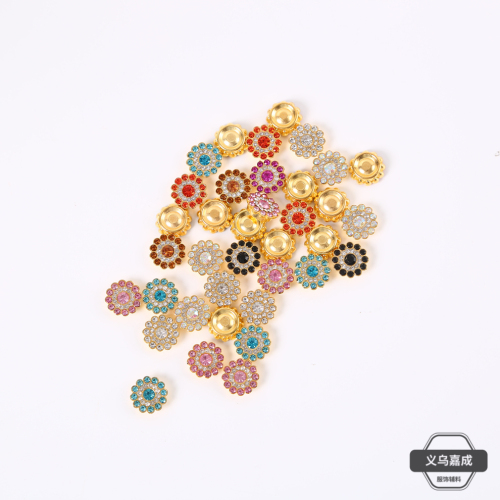 Colorful Sunflower Rhinestone round Flower Plate Diamond Buckle Bow Flower Heart DIY Jewelry Accessories Factory Spot Direct Sales