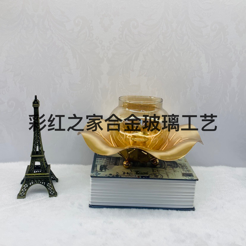 【创意北欧铁艺荷叶烛台摆件 浪漫烛光晚餐道具