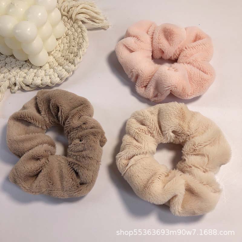 甜美可爱百搭仿兔毛发绳 毛绒绒大肠圈 绳丸子头发圈女发饰批发