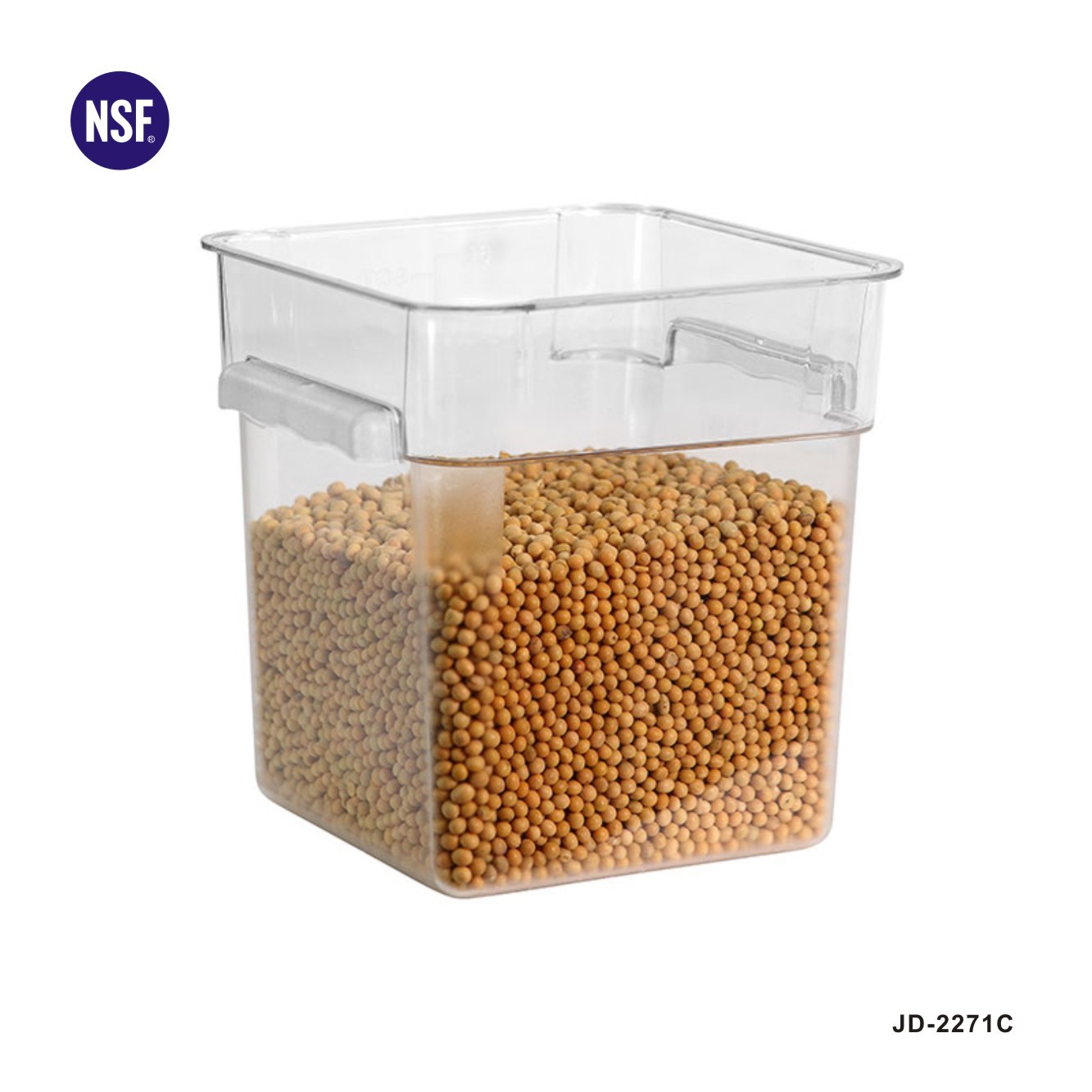金德8L储物桶 PC方形储物桶 方形透明储物桶 米桶酒店厨房专用