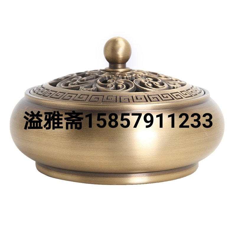 纯铜香炉家用室内供佛檀香炉沉香熏香炉仿古盘香炉创意香薰炉茶道