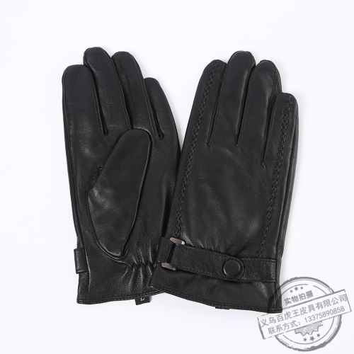 Tiger King Winter Riding Motorcycle Fleece-Lined Warm Sheepskin Touch Screen Driving Windproof Gloves
