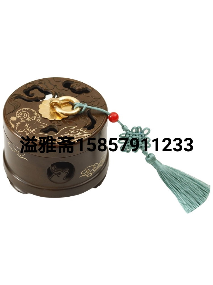 溢雅斋铜香炉纯铜苏工手染家用室内檀香盘香炉仿古中式禅意香薰炉