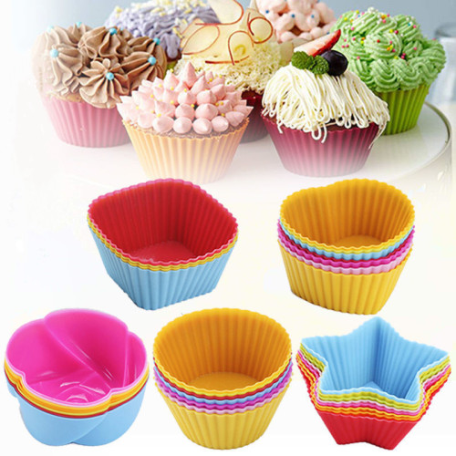 silicone cake cup heart-shaped jelly pudding ice mold rice cake muffin cup baby food supplement baking bowl cake mold