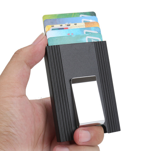 aluminum alloy products with wallet anti-magnetic anti-theft credit card box usd wallet logo