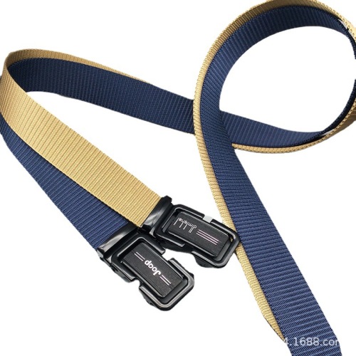 Belt Men‘s Spring Toothless Buckle Nylon Canvas Belt New Belt Outdoor Leisure Breathable Tactical Belt