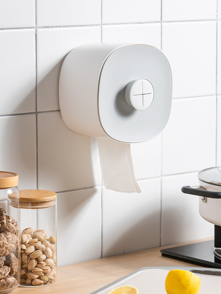 一次性洗脸巾收纳盒厕所卫生间卷筒纸巾盒子壁挂式擦脸巾置物架