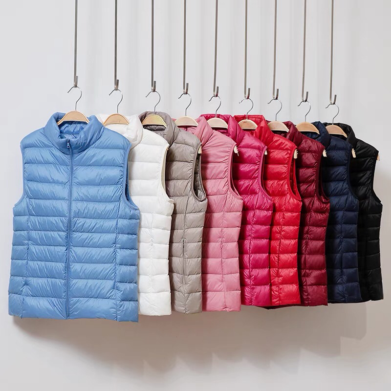 轻薄羽绒马甲女短款秋冬新款韩版白鸭绒背心宽松休闲时尚马甲外套