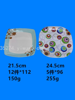 Melamine Tableware Melamine Stock Spot Melamine Dish Disc Deep Plates Plate Dish Square Plate Various Styles