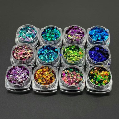 Nail Chameleon Sequins Glitter Glitter Powder Color Changing Glitter Epoxy Nail Stickers 12 Color Korean Sequins