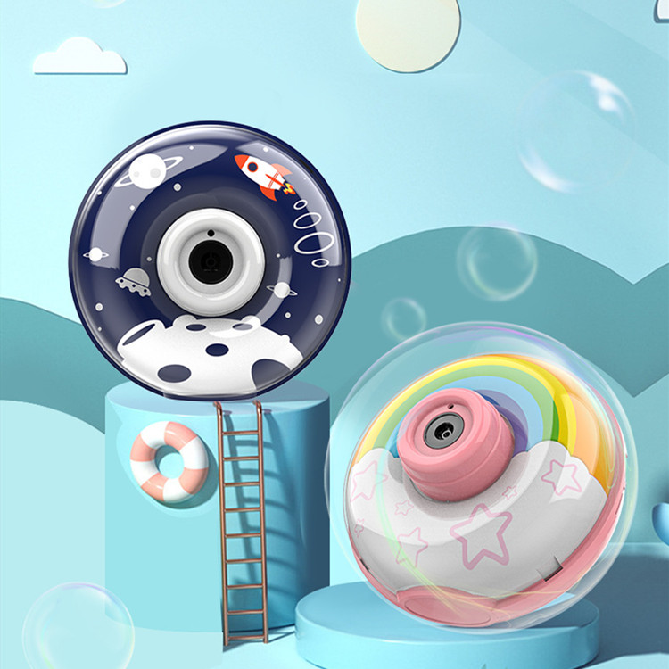 抖音同款甜甜圈彩虹太空全自动吹泡泡相机儿童玩具带灯光音乐