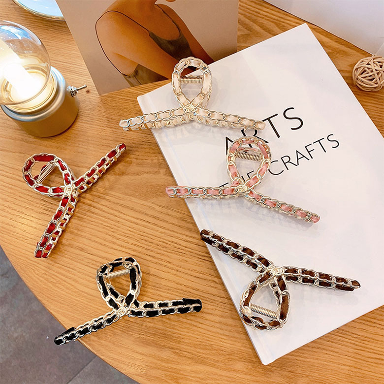 韩国金属链条抓夹网红后脑勺发抓气质优雅鲨鱼夹发卡扎头发抓夹女