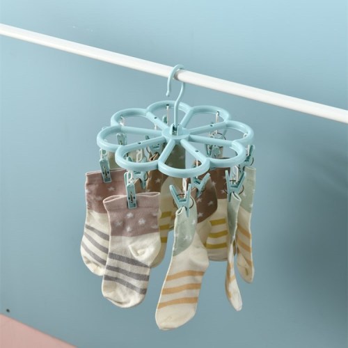 factory special offer creative 12-clip plastic drying rack plum-shaped drying socks rack household multi-head children drying rack