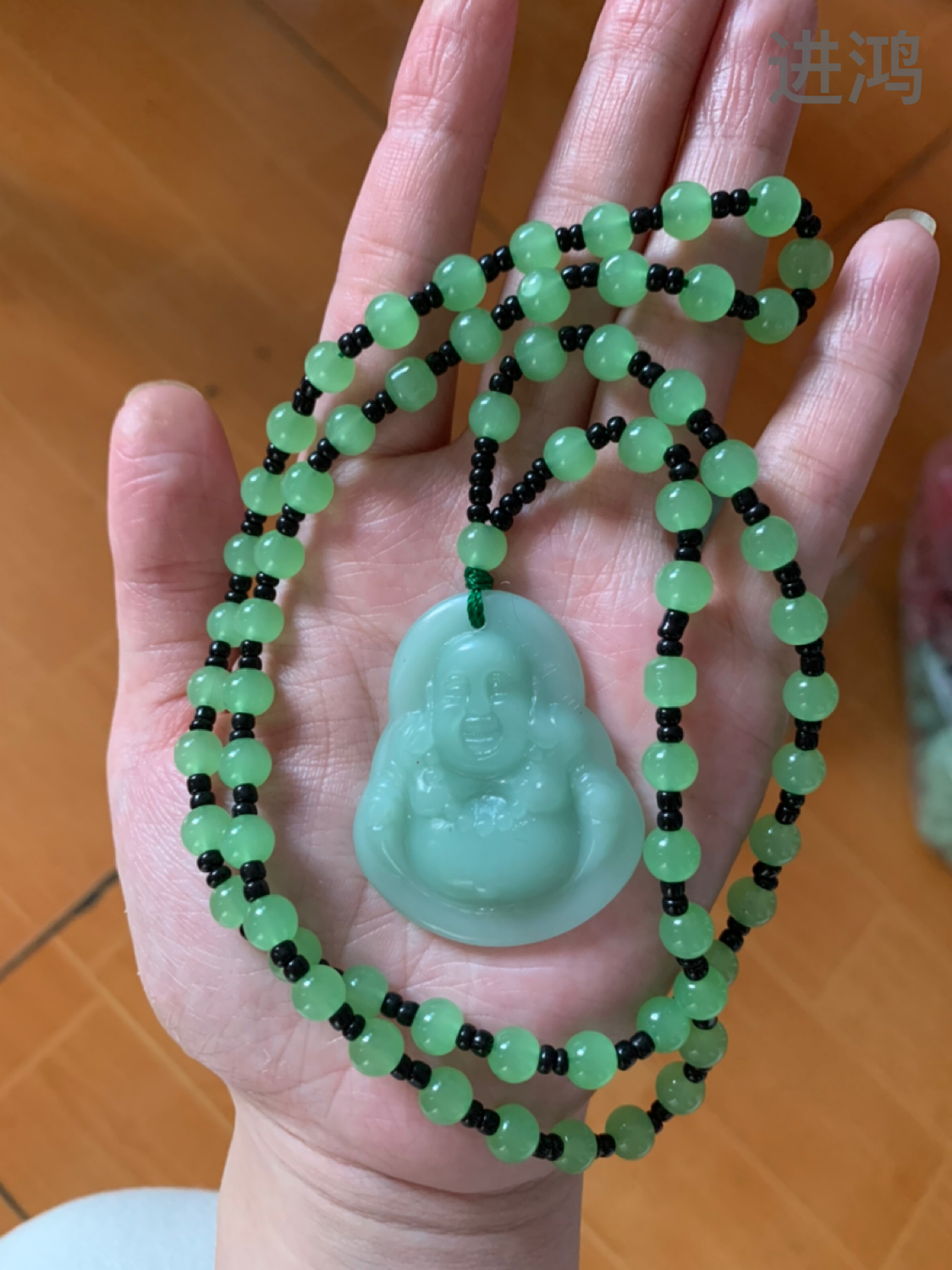 绿色弥勒佛挂件