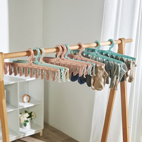 clothes hanger multi-clip baby drying socks cool underwear hook hanging baby inner clothes round function household artifact