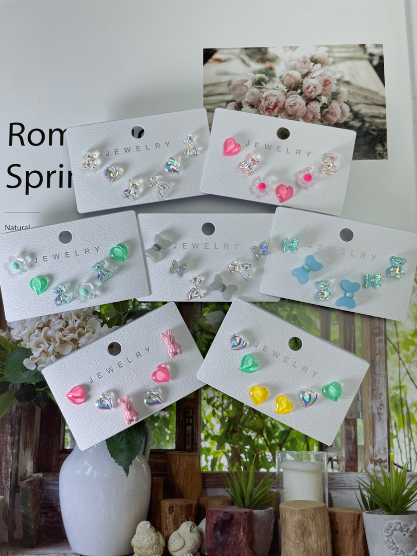 韩版银针小耳钉甜美少女风耳环森林系饰品ins 小红书推荐