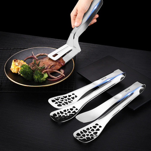 304 Steak Shovel Stainless Steel Food Clip Food Clip Toothed Multi-Function Barbecue Clip Fried Fish Shovel Barbecue Clip Pancake