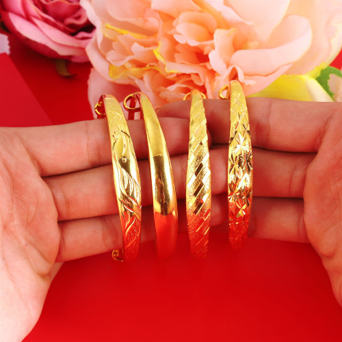 Explosion Vietnam Sand Gold Thickened Starry Bracelet Gold Plated Glossy Meteor Rain Push-Pull Bracelet Gift for Girlfriend 
