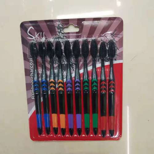 Daily Necessities wholesale WeChat Hot Sky Ten Card Small Moon Bamboo Charcoal Color Toothbrush
