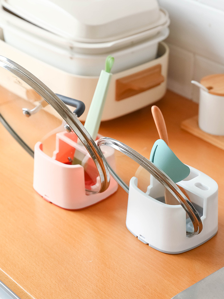 创意锅铲锅盖置物架  筷子勺子沥水架锅铲垫子收纳架塑料锅盖架拖