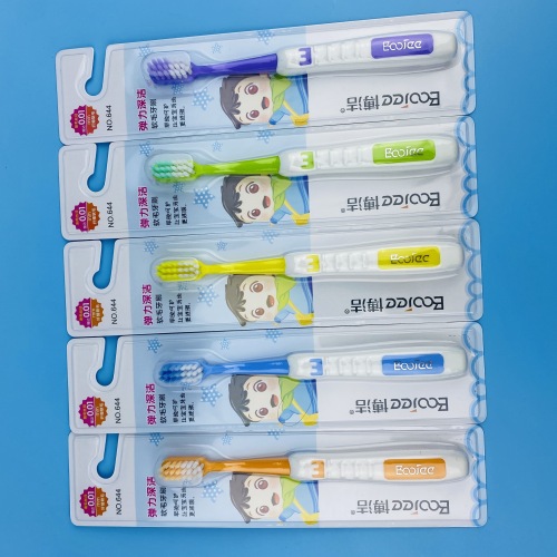 bojie 644 elastic deep clean soft bristle toothbrush for children