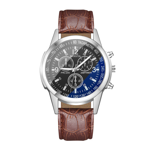 Cross-Border Hot Blue Light Glass Belt Men‘s Watch Fashion Gift Quartz Watch Men‘s Factory Wholesale