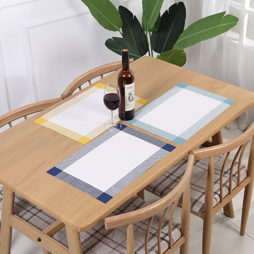 placemat heat proof mat teslin pvc waterproof woven coaster with frame non-slip household square dining table dish mat