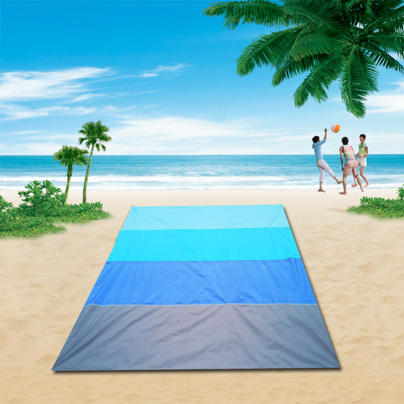 新款渐变色沙滩垫户外草地野餐垫便携野餐毯口袋野餐布防水防潮垫详情6