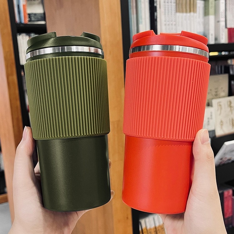 时尚简约不锈钢咖啡杯女士随身杯上班族防滑办公水杯情侣保温杯