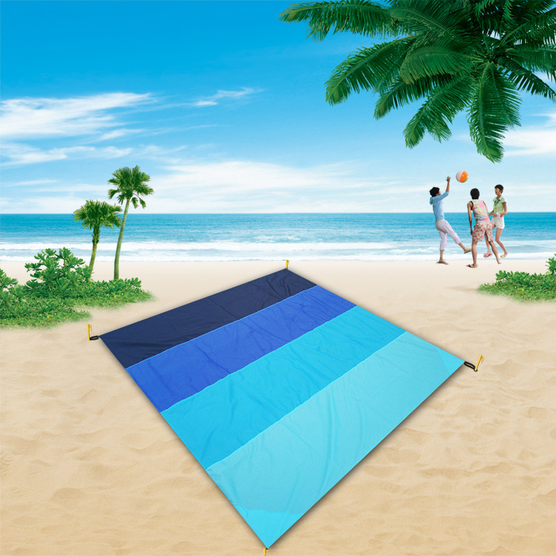 新款渐变色沙滩垫户外草地野餐垫便携野餐毯口袋野餐布防水防潮垫详情5