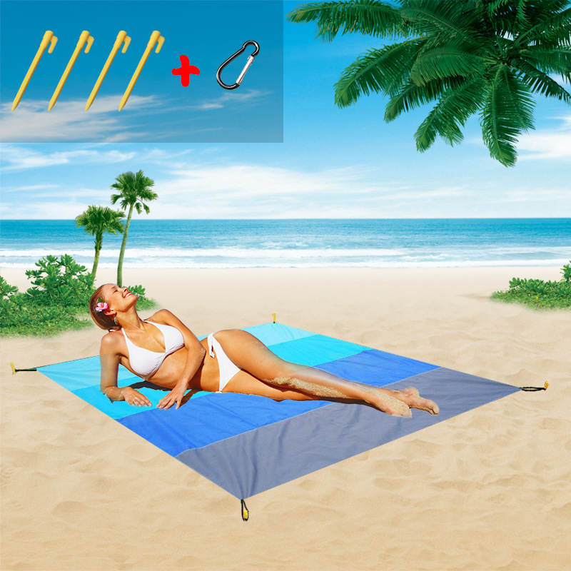 新款渐变色沙滩垫户外草地野餐垫便携野餐毯口袋野餐布防水防潮垫详情2