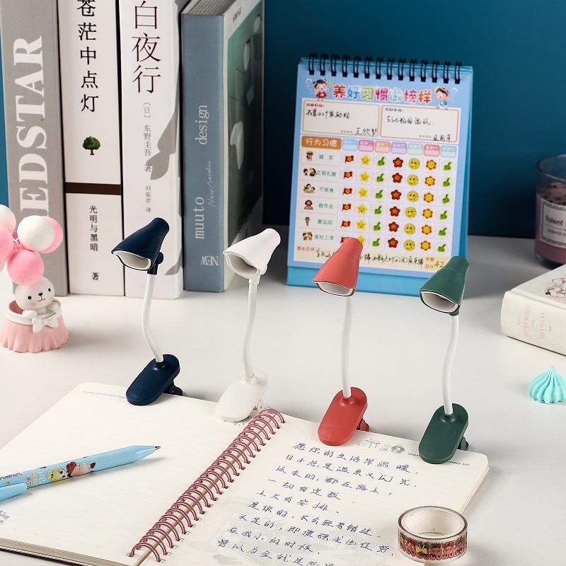 迷你夹子小夜灯迷你版随身LED小台灯宿舍书桌便携书签小夜灯
