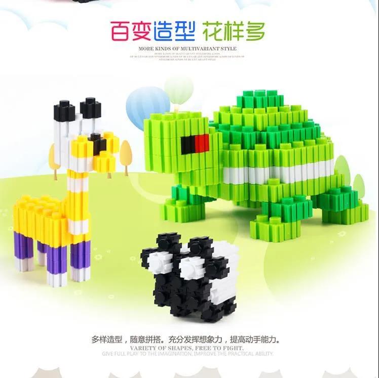 厂家小盒装减压益智小颗粒积木串联儿童拼装立体拼图玩具地摊货源